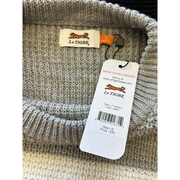 Le Tigre Mens Colorblock Sweater Embroidered Logo Crewneck Knit Sizes Small - XL - Picture 5 of 13